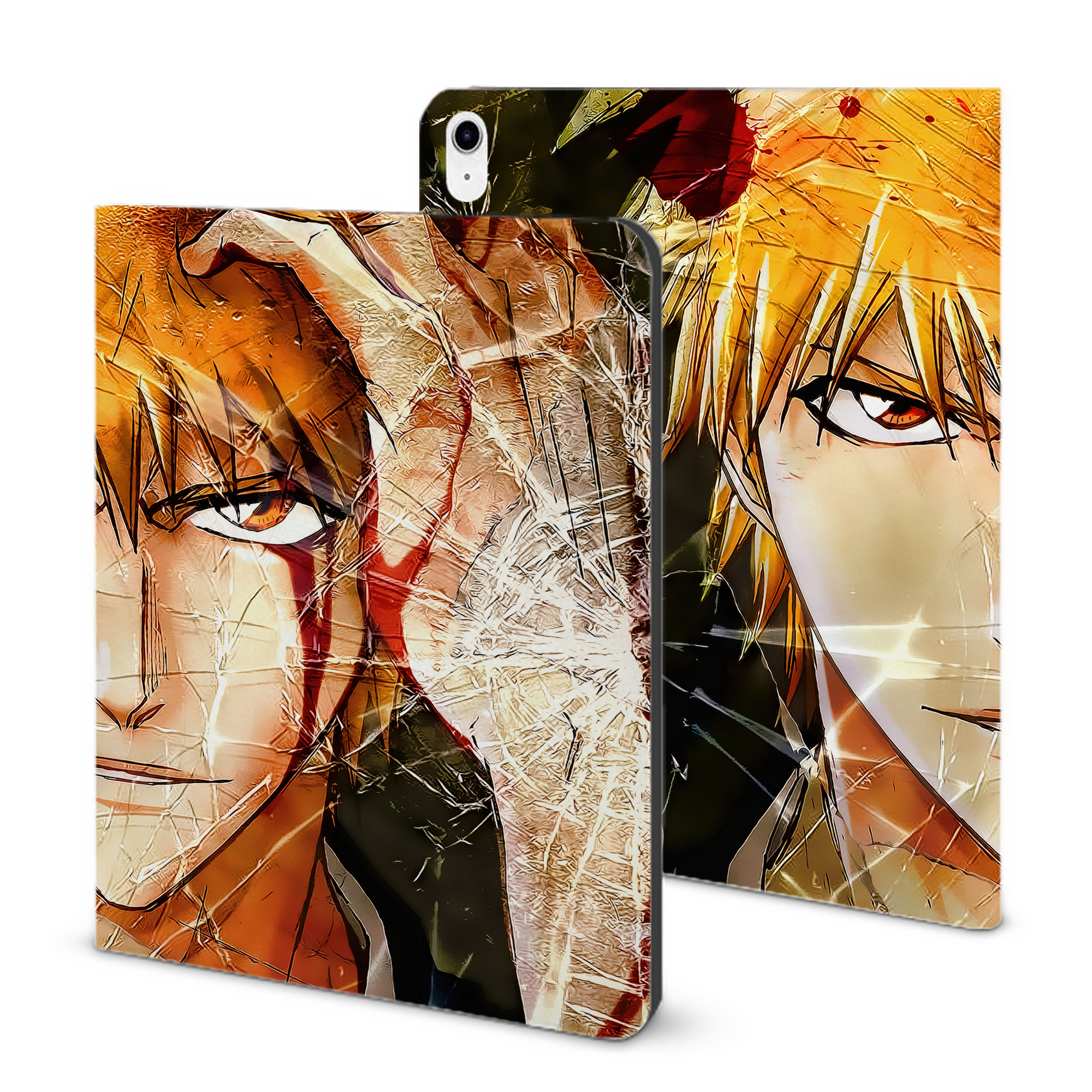 （画像用） ブリーチ BLEACH IPad ケース ブック型 PUレザー TPU 耐衝撃 軽量 薄型 ペン収納なし 全面保護 IPad 各モデル対応